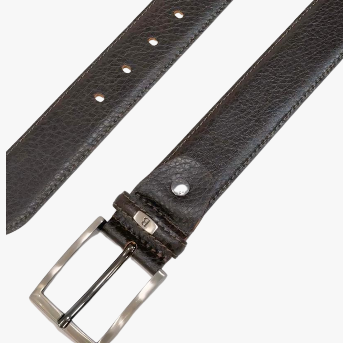 Genuine Real Leather Belt - DARK BROWN -