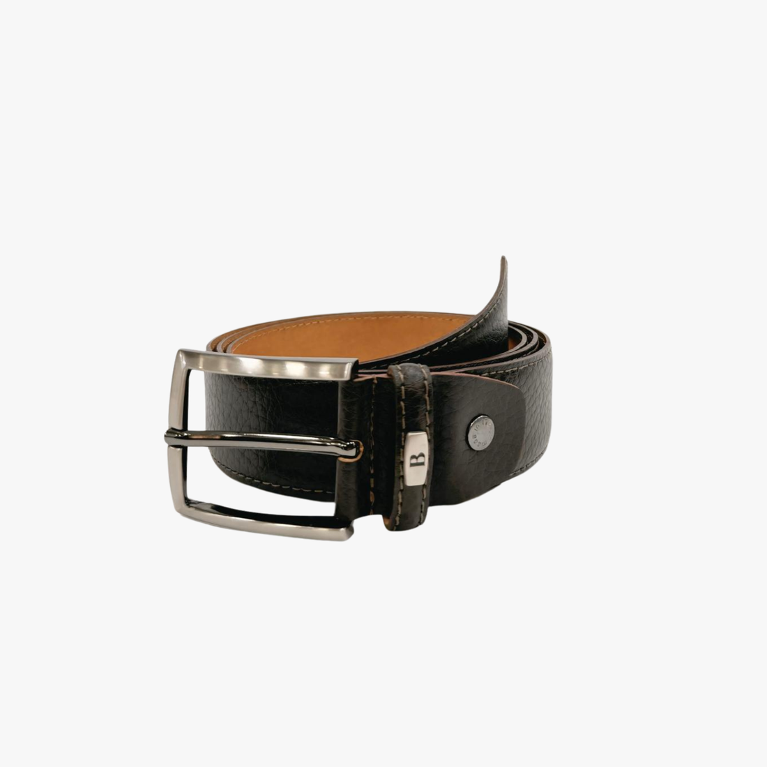 Genuine Real Leather Belt - DARK BROWN -