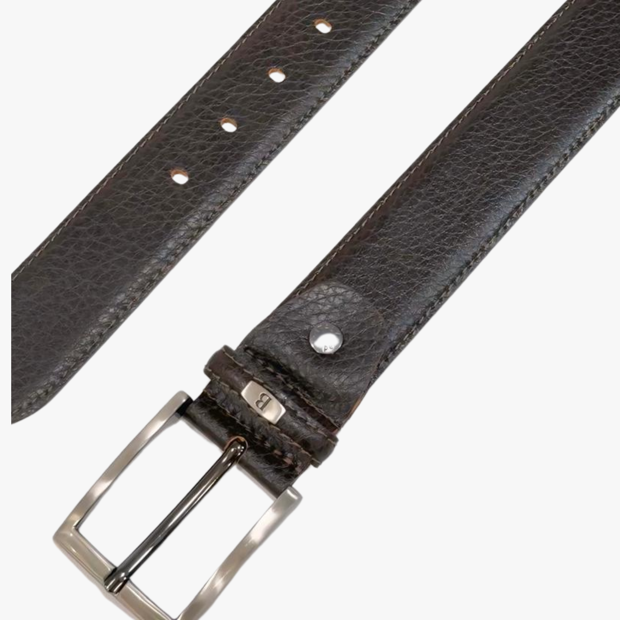 Genuine Real Leather Belt - DARK BROWN -